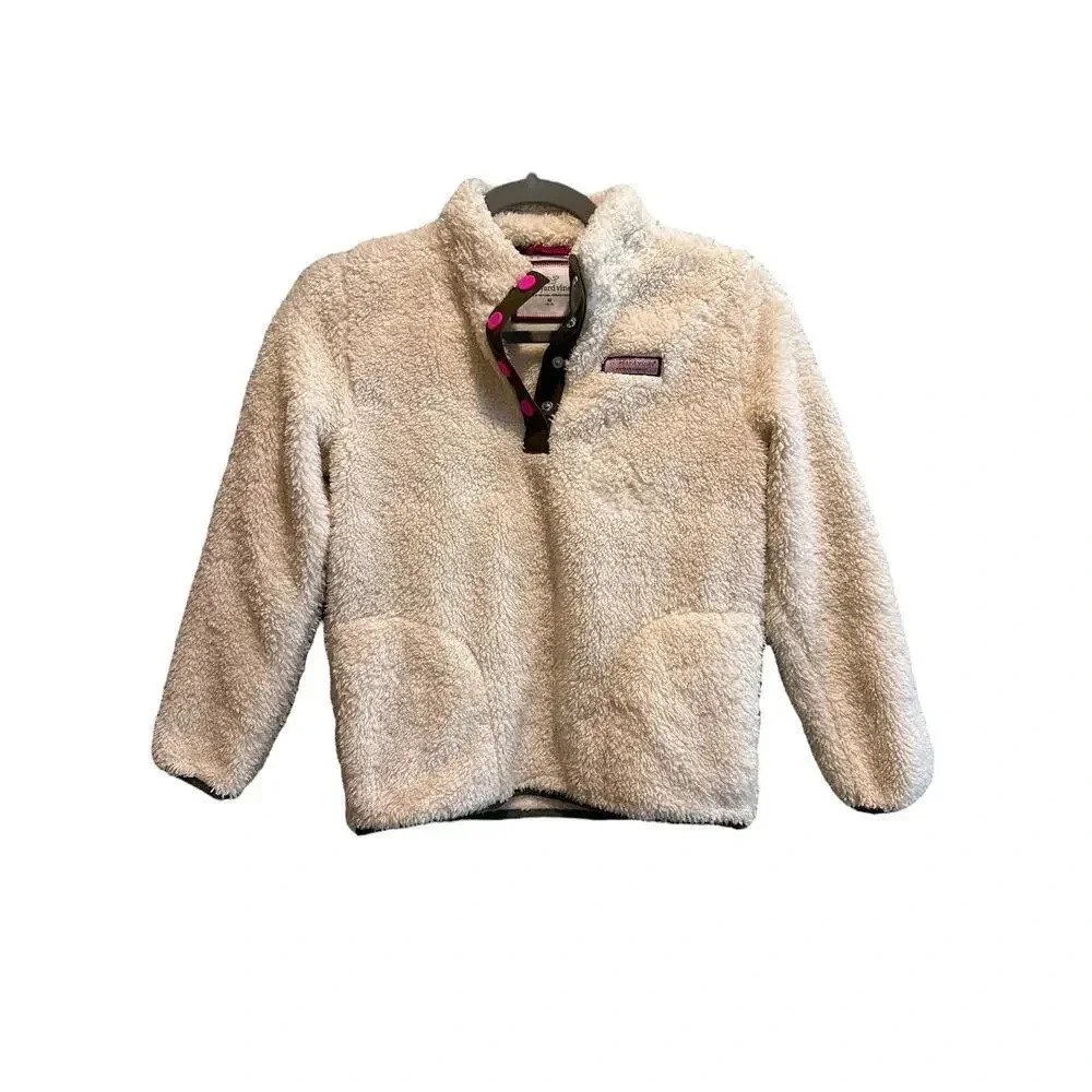 Size M‎ 10/12 Girls' Snap Placket Sherpa Pullover
